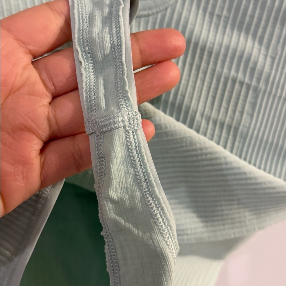 Lululemon Ebb to Street Bodysuit Ribbed Scoop Neck Light Mint - #30 - Picture 7 of 9